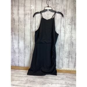 Arrays Womens Mini A-Line Dress Size Large Black Spaghetti Strap Back Zip